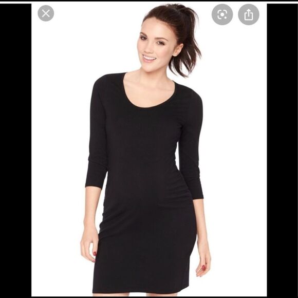 Bumpstart maternity simple black dress - Picture 1 of 4